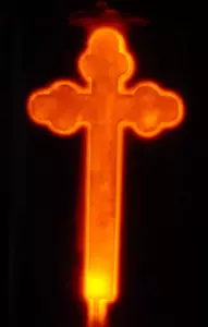 VINTAGE "FRENCH CROSS" GLOWLAMP, WORKS PERFECTLY! - Picture 1 of 3