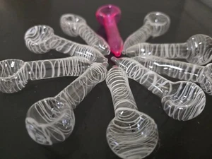 12 PACK DEAL of 2.5" WHITE STRIPED or PINK PEANUT Disposable (tobacco) Pipes - Picture 1 of 4