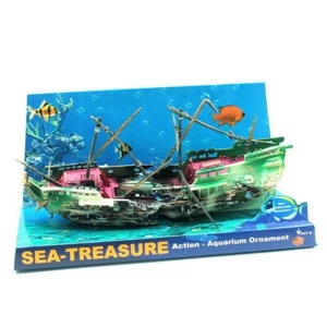 Air Driven Shipwreck Decoration Aquarium Tank ancient old Bad boat Decor 0-55 - Picture 1 of 9