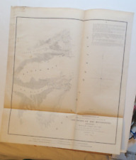 1851 RARE U.S. COAST SURVEY SKETCH MAP:Delta of the Mississippi,LA,NAUTICAL DATA