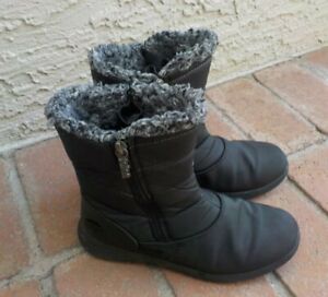 Women's Size 6M Totes Jenny Black Side Zippers Easy On Snow Slush Boots