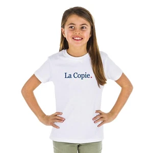 T-Shirt Girl short Sleeves La Copy White Color - Picture 1 of 3