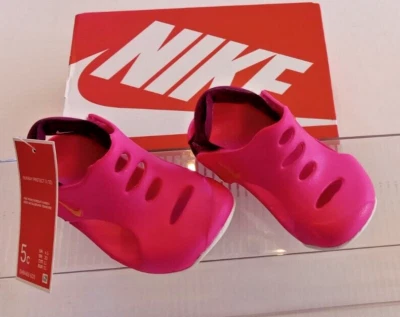 Size 5c Nike Sunray Protect 3  Sandals/Kids Pink Prime Sangria Shoes New In Box - Image 1 of 4
