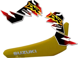 Graphics Decals + Seat Cover Kit for Suzuki DR350 DR 350 1997-1998 – Yellow/Red - Picture 1 of 8