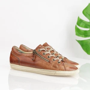 Paul Green Damenschuhe Größe 8 Braun Leder Niedrig Seitenreißverschluss Spitze Turnschuhe - Bild 1 von 16