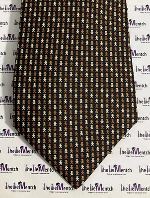 SALVATORE FERRAGAMO Black With Teddy Bear Print Design 100% Silk Made In Italy - Image 1 of 4