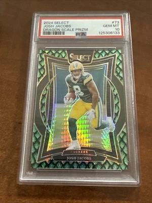 Panini Select 2024 - Concourse Josh Jacobs #73 Dragon Scale Prizm/81 Foto 1 de 2