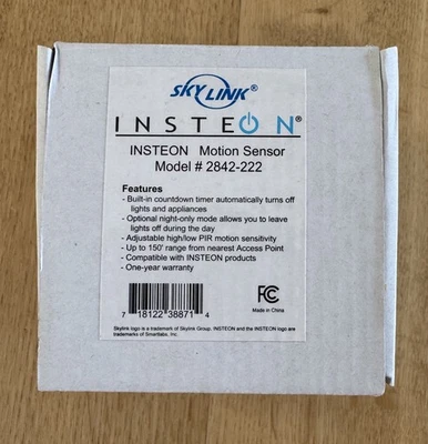 NEW INSTEON Motion Sensor 2842-222 - new in box - Image 1 of 4