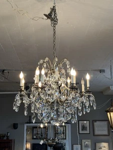 Schonbek Swarovski Crystal 12 Arm Chandelier with Center Light & Finial - Picture 1 of 12
