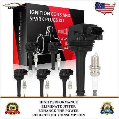 Комплект из 6 катушек зажигания и иридиевых свечей зажигания для Volvo V70 1999-2004 2,3 л 2,4 л l5 - Изображение 1 из 4
