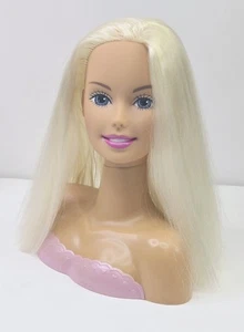 1998 Barbie Styling Doll Head Blonde Hair Blue Eyes - Picture 1 of 15