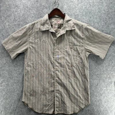 VTG Element Skateboard Project Shirt Mens Large Gray Striped Button Front Skate - Image 1 of 4