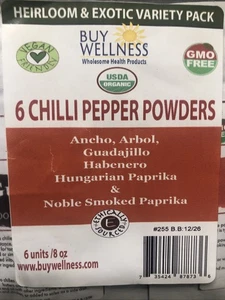 Chilischote Pulver (6er Pack) je 1,25oz 8oz Total Habenero Paprika Arbil - Bild 1 von 2