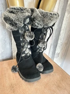 Skechers Original Y2K Grand Jams Boots Women’s Size 5 Mid Calf Suede Faux Fur - Picture 1 of 10