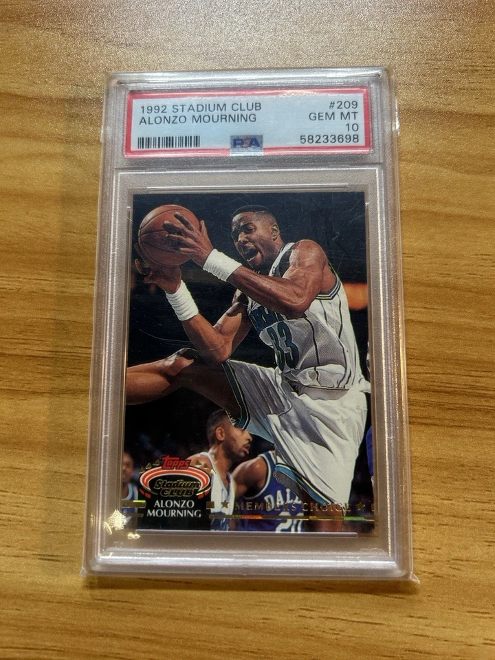 1992 Alonzo Mourning #209 Topps Stadium Club Members Choice PSA 10 Rookie RC Foto 1 de 1