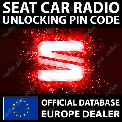 SEAT RADIO UNLOCKING PIN CODE ALHAMBRA ALTEA EXEO IBIZA LEON MII RNS RCD RNS-E - Photo 1/4