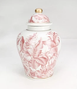 AAI Tropical Leaf Ginger Jar, Pink - Picture 1 of 3