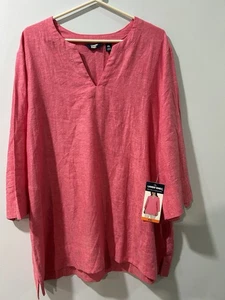 NEU MIT ETIKETT DAMEN LANDS END XXL, 2XL V-AUSSCHNITT 3/4-ÄRMEL TUNIKA OBERTEIL, SHIRT, 50" BRUSTUMFANG - Bild 1 von 4