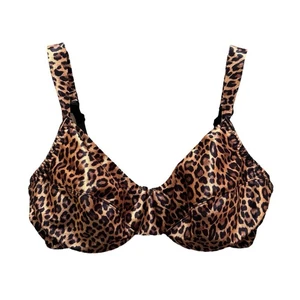 Delicates BH 36D Leopardenmuster kabellos glatt verstellbar satiniert Vintage blickdicht - Bild 1 von 10