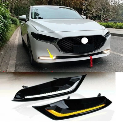 LED Front Bumper DRL Daytime Running Light Fog Lamp For Mazda 3 Sedan 2019-2021 - Image 1 of 4