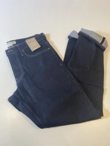 Madewell Selvedge Herrenjeans 31 x 32 dunkelblau entspannt gerades Bein 100 % Baumwolle neu mit Etikett - Bild 1 von 10