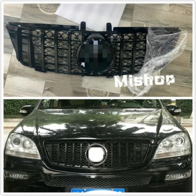 Black GTR Front Mesh Grill For W164 ML320 ML350 2005-2008 Mercedes Benz ML Class Foto 1 de 4