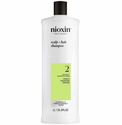 Nioxin System 2 Cleanser Shampoo 1000ml (Litre) Authorised Reseller NEW