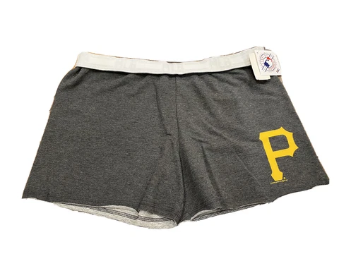 Pittsburgh Pirates MLB Women’s Gray Logo/Wording Shorts ~ NWT Cover