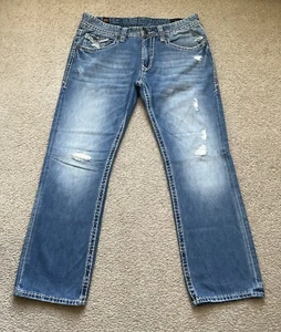 Men’s Jeans 36x32 Relaxed Straight Leg Rivet De Cru Jeans - Picture 1 of 2