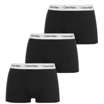 CALVIN KLEIN CK Boxers 3pk Mens Trunks Black/White Belt Classic