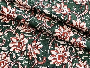 100 % Baumwolle indische Batik Ikat Handblock bedruckt Kleid Material Handwerk Stoff - Bild 1 von 5