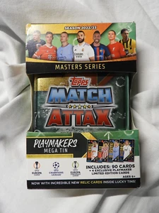 Topps MATCH ATTAX 2022/23 UEFA Playmakers MEGA TIN 90 CARDS 4 Exclusive - Picture 1 of 4