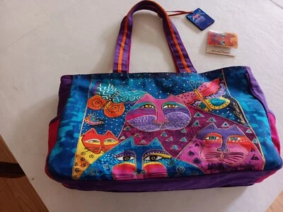 PURSE TOTE BAG ~ LAUREL BURCH Fantastic Feline ~ Cats & Butterflies Butterfly - Image 1 of 4