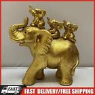 4 Teile/satz Baby Elefanten Reiten EINE Elefanten Statue Harz Tier Ornament (Gol