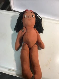 "Muñeca de trapo americana negra vintage/antigua 15""" - Imagen 1 de 12