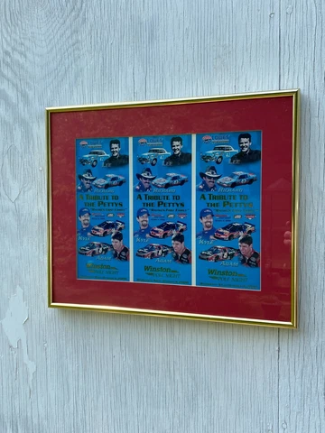 3 NASCAR Charlotte 2000 Pole Night Tickets Framed Tribute to Petty's Fall race Cover
