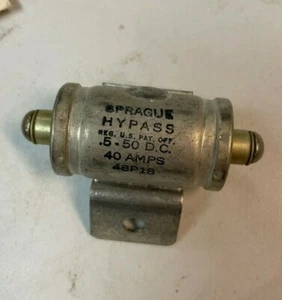 Vintage Nos Neu im Karton Sprague 48P18 Hypass Kondensator 0,5 MF 50 WVDC, 3 Klemmen, 48P-18 - Bild 1 von 4