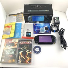 Sony PlayStation Portable 3 Games Black PSP-1001 Box Manual Twisted Metal Tested