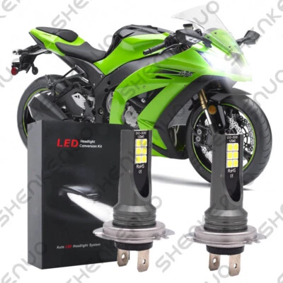 Para Kawasaki Ninja ZX10R 2004-2005 2011-2016 - H7 LED Faros Bombillas Lámpara 6000K Foto 1 de 4