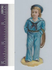 Victorian Diecuts, 1890's, Children, Boy Sailor With Rope (27) - Picture 1 of 1