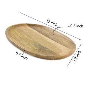 Oussum Holz Servierplatten Handarbeit Holzplatten Geschirr Tablett für Zuhause - Bild 1 von 6