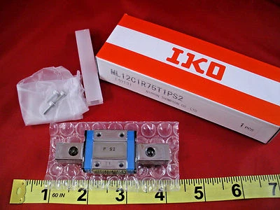 IKO ML12C1R75T1PS2 Linear Slide Bearing Guide Rail ML 12 C1 R75 T1 P S2 75mm New - Image 1 of 4