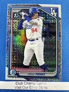 2024 #BCP-158 Jeral Perez Bowman Chrome Prospect 1st Mega Mojo Dodgers - Picture 1 of 2