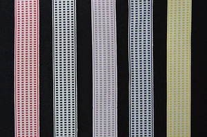 "Borde plano / cinta tejida - 1"w - tejido a cuadros blanco - ¡5 colores!¡! - Imagen 1 de 6