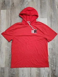 Camisa Para Hombres Tommy Hilfiger Medoum Roja Con Capucha Manga Corta Años 90 Y2k - Imagen 1 de 6