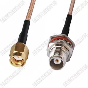 TNC Female Jack Bulkhead to RP-SMA Male Plug ( Female Pin ) Pigtail Cable RG316 - Picture 1 of 3