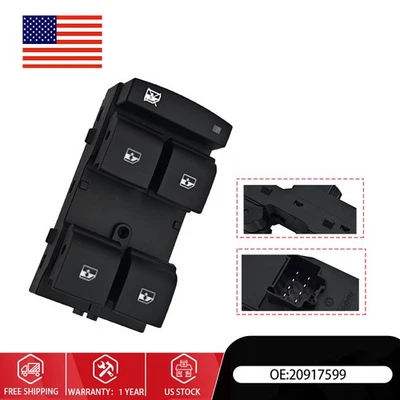 Interruptor de ventana eléctrica para Chevrolet Equinox 2010-2017 lado del conductor delantero 20917599 Foto 1 de 4