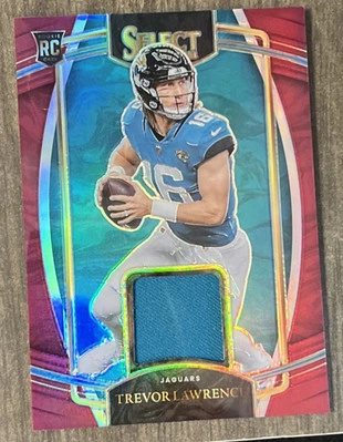 2021 Trevor Lawrence Select Football Red Prizm Rookie RC Patch RSW-TLR Jags🔥 - Image 1 of 2