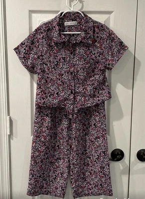 Zara Kids Floral Matching Set - Pink and Black Size 12 - Image 1 of 3