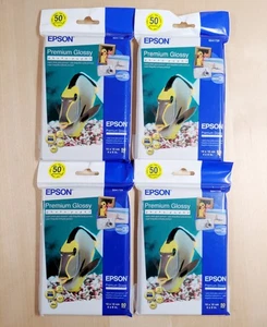 4x NEU Epson Premium Glossy Fotopapier 6x4" (15x10cm) 50 Blatt S041729 - Bild 1 von 4